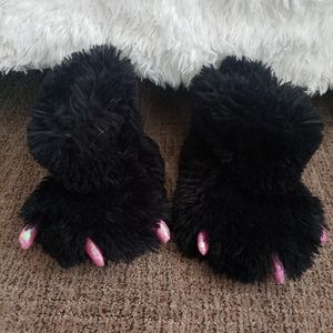 Girls animal paw slippers